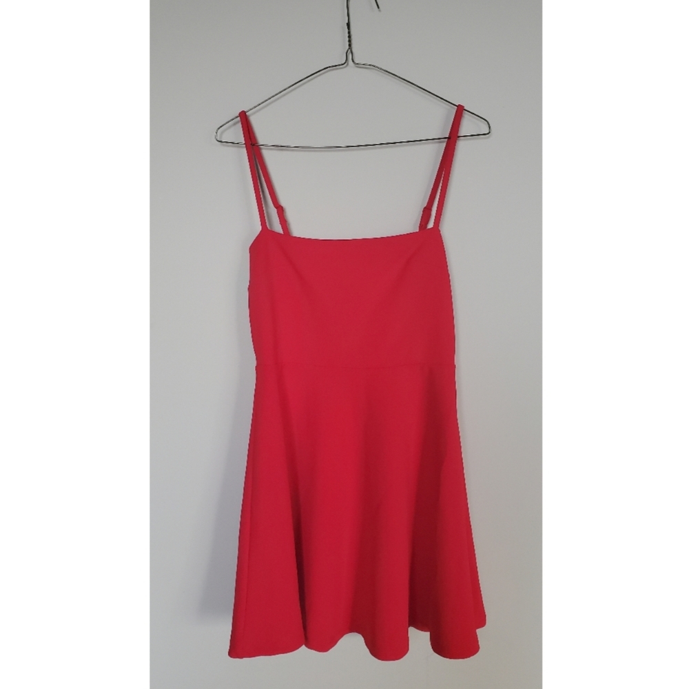 Lulus Red Bow Back Skater Dress